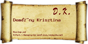 Demény Krisztina névjegykártya