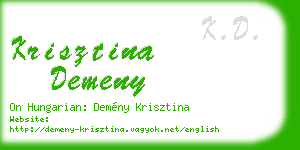 krisztina demeny business card